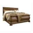 Pemberly Row Traditional Queen Wood Sleigh Bed in Cognac Brown