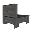 Pemberly Row Transitional Engineered Wood Computer Desk in Black and Bark Gray