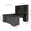 Pemberly Row Transitional Engineered Wood Computer Desk in Black and Bark Gray