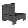 Pemberly Row Transitional Engineered Wood Computer Desk in Black and Bark Gray