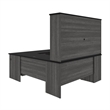 Pemberly Row Transitional Engineered Wood Computer Desk in Black and Bark Gray