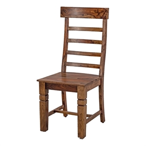Pemberly Row Solid Sheesham Ladderback Dining Chair in Brown (Set of 2)
