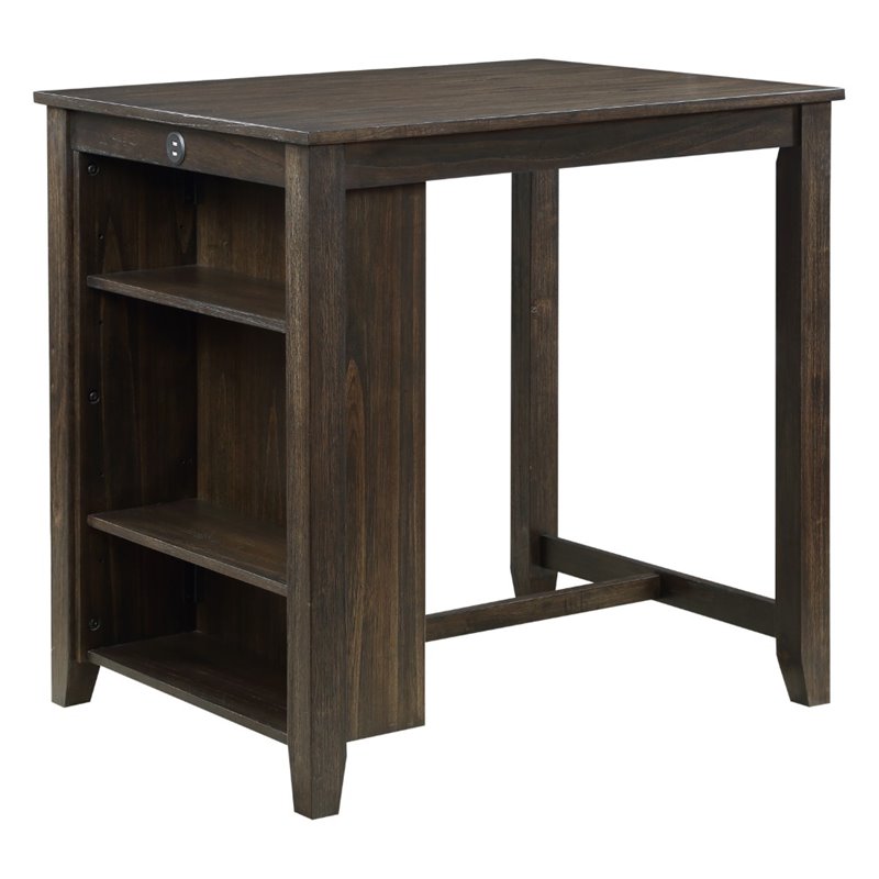 Pemberly Row 3 Piece Wood Counter Height Dining Set in Dark Cherry