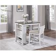 Pemberly Row 3 Piece Wood Counter Height Dining Set in Gray and White