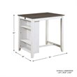 Pemberly Row 3 Piece Wood Counter Height Dining Set in Gray and White