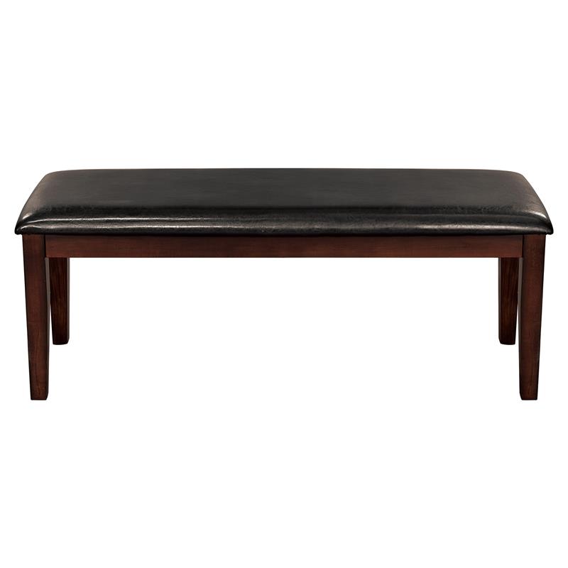 Pemberly Row Contemporary Wood Dining Room Bench in Cherry Finish