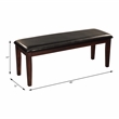 Pemberly Row Contemporary Wood Dining Room Bench in Cherry Finish