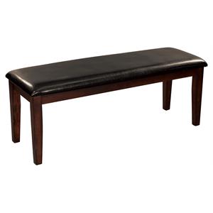 Pemberly Row Contemporary Wood Dining Room Bench in Cherry Finish