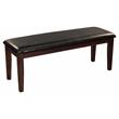 Pemberly Row Contemporary Wood Dining Room Bench in Cherry Finish