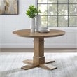 Pemberly Row Contemporary Wood Round Dining Table in Rustic Brown