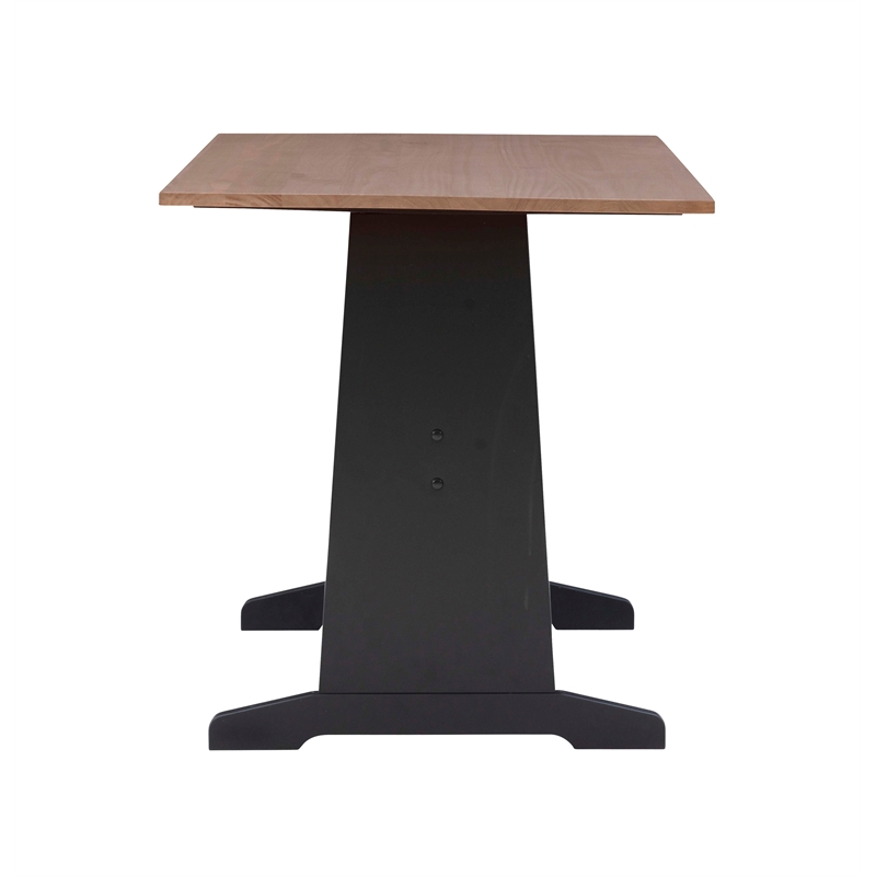 Pemberly Row Pine Wood Corner Nook Dining Set with Storage in Black and Pecan