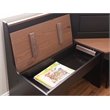 Pemberly Row Pine Wood Corner Nook Dining Set with Storage in Black and Pecan