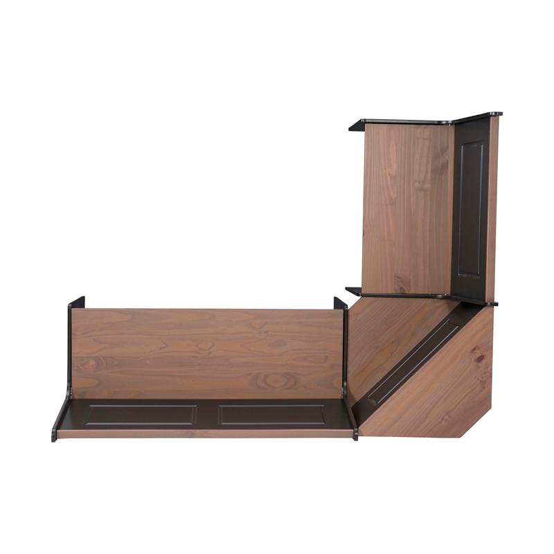 Pemberly Row Pine Wood Corner Nook Dining Set with Storage in Black and Pecan