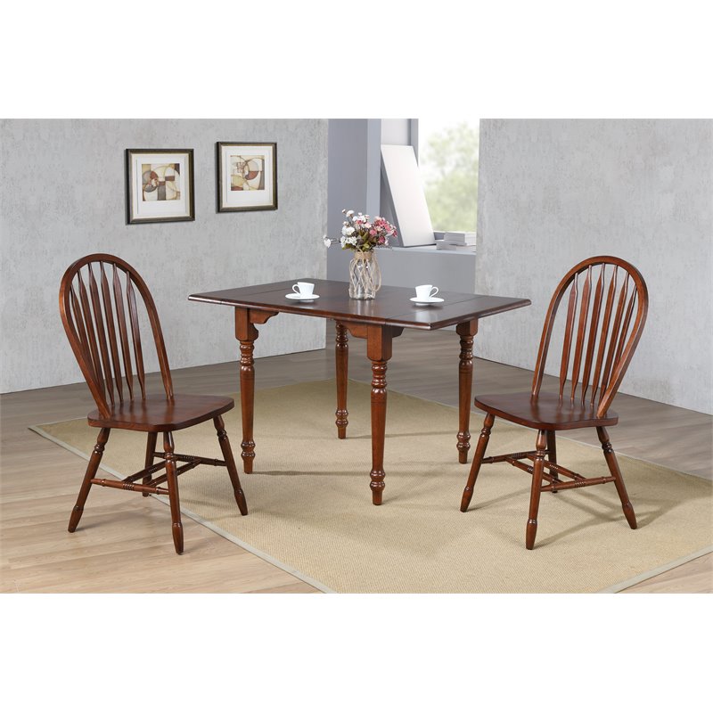Pemberly Row Arrowback Windsor Wood Dining Side Chairs in Brown (Set of 2)