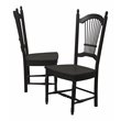 Pemberly Row Traditional Dining Chairs Black Solid Wood (Set of 2)