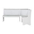 Pemberly Row Two Tone Pine Wood Coastal Corner Dining Nook in Graywash/White