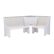 Pemberly Row Two Tone Pine Wood Coastal Corner Dining Nook in Graywash/White