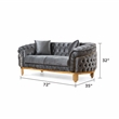 Pemberly Row 2-Pc Tufted Upholstery Sofa set finished with Velvet Fabric in Gray