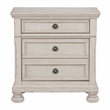 Pemberly Row Traditional Wood Nightstand in Antique White Finish