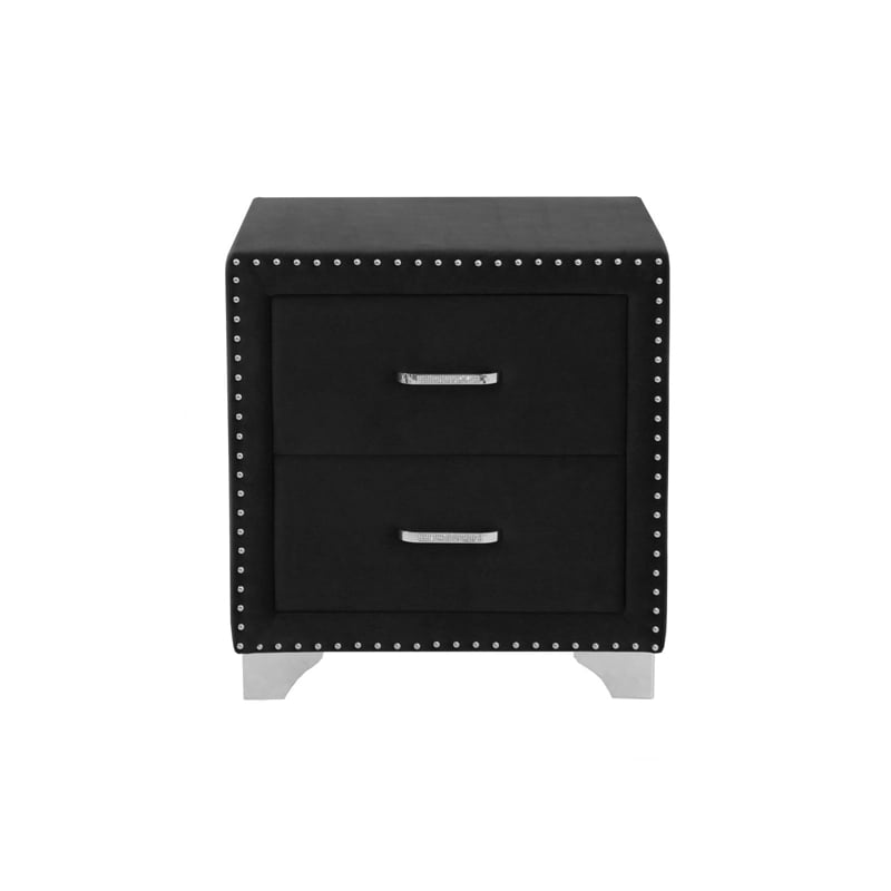 Pemberly Row Contemporary Upholstered 2-drawer Nightstand Grey