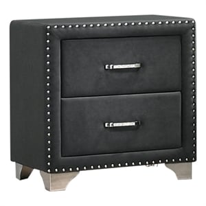 Pemberly Row Contemporary Upholstered 2-drawer Nightstand Grey