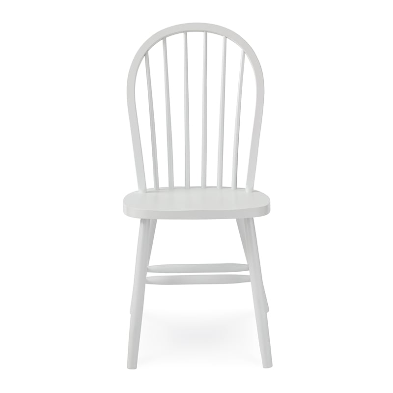 Pemberly Row Traditional Solid Wood Spindleback Chair in White