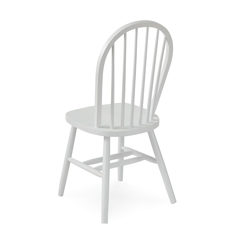 Pemberly Row Traditional Solid Wood Spindleback Chair in White