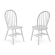 Pemberly Row Traditional Solid Wood Spindleback Chair in White