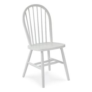 Pemberly Row Traditional Solid Wood Spindleback Chair in White