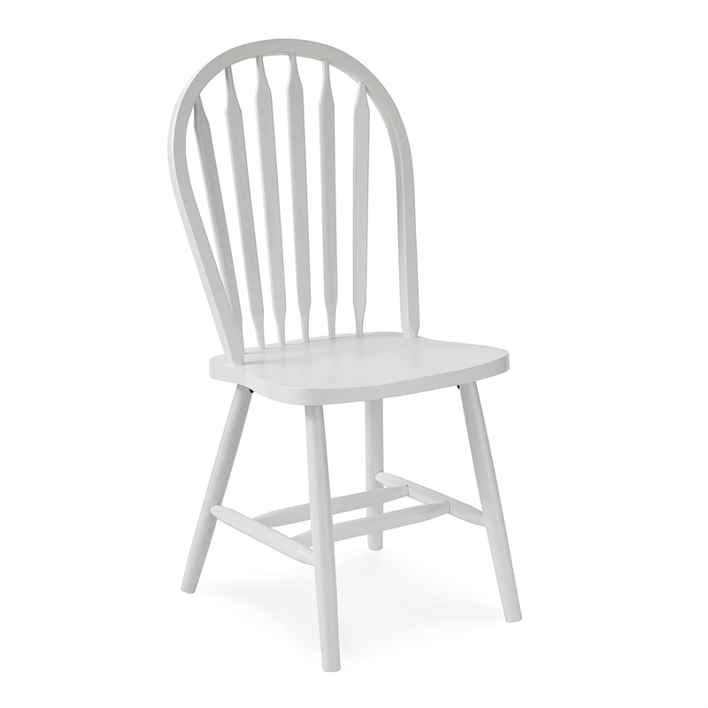 Pemberly Row Traditional Solid Wood Arrowback Chair in White