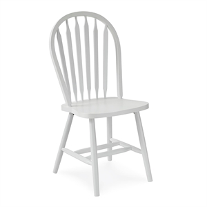 Pemberly Row Traditional Solid Wood Arrowback Chair in White