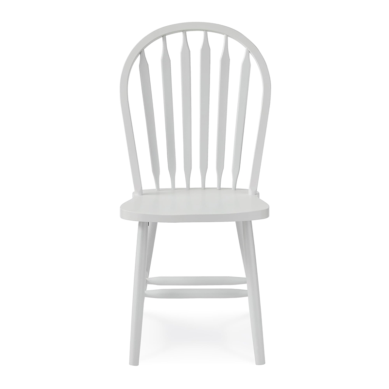 Pemberly Row Traditional Solid Wood Arrowback Chair in White