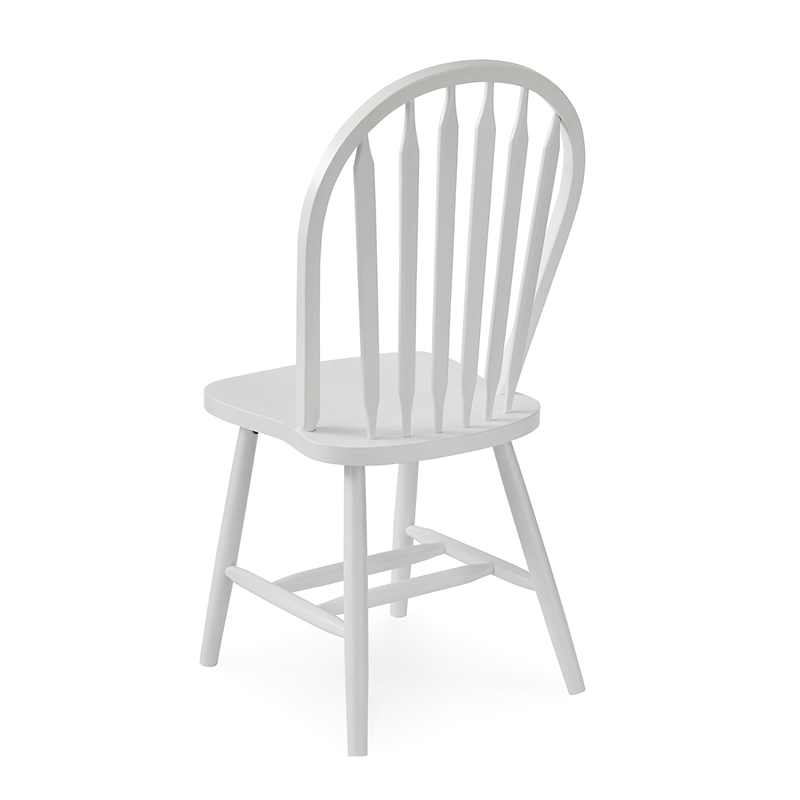 Pemberly Row Traditional Solid Wood Arrowback Chair in White