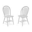Pemberly Row Traditional Solid Wood Arrowback Chair in White