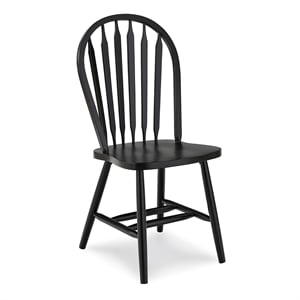 Pemberly Row Traditional Solid Wood Arrowback Chair in Black