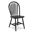 Pemberly Row Traditional Solid Wood Arrowback Chair in Black