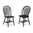 Pemberly Row Traditional Solid Wood Arrowback Chair in Black