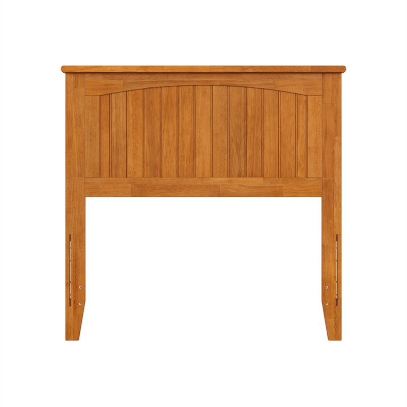 Pemberly Row Twin Coastal Solid Wood Panel Headboard in Light Toffee