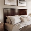 Pemberly Row Queen Coastal Solid Wood Panel Headboard in Walnut