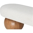 Pemberly Row Contemporary Rich Cream Finish Boucle Fabric Bench