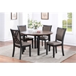 Pemberly Row 5-Piece Round Solid Wood Dining Set in Brown/Black