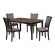 Pemberly Row 5-Piece Rectangle Wood Dining Set in Brown/Black