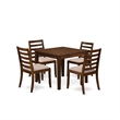 Pemberly Row Mid-Century 5-Piece Dining Table Set in Walnut Finish