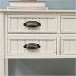 Pemberly Row Beadboard Console 4 Drawers Lower Shelf in Antique White Wood
