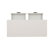 Pemberly Row Beadboard Console 4 Drawers Lower Shelf in Antique White Wood