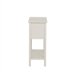 Pemberly Row Beadboard Console 4 Drawers Lower Shelf in Antique White Wood
