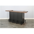 Pemberly Row Solid Wood Wood Home Bar Set of 1 Bar and 2 Bar Stools