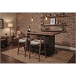 Pemberly Row Solid Wood Wood Home Bar Set of 1 Bar and 2 Bar Stools