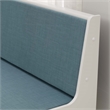 Pemberly Row Corner Nook Dining Set Blue Fabric Upholstered Seats in White Wood