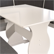 Pemberly Row Corner Nook Dining Set Charcoal Gray Fabric Seats in White Wood